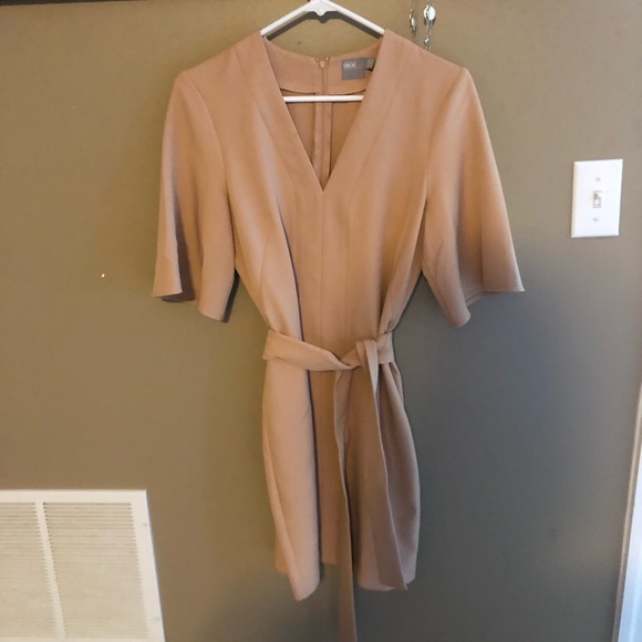 ASOS Nude Dress w/belt- Size 6 - Picture 3 of 5